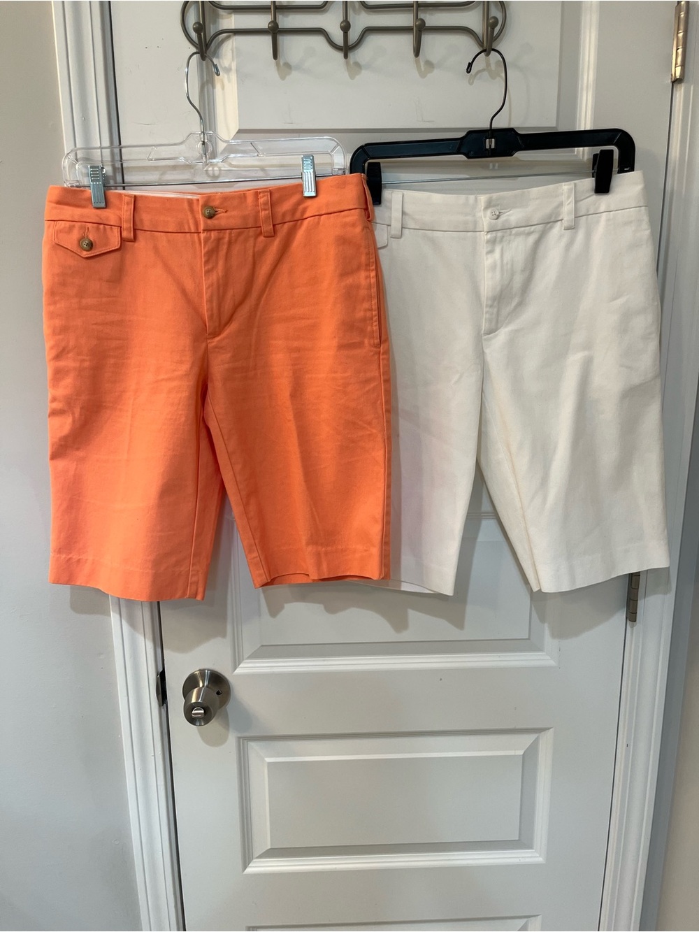Polo Ralph Lauren Sport Shorts Lot 2 Pairs Womens 6 Bermuda Cotton Orange White